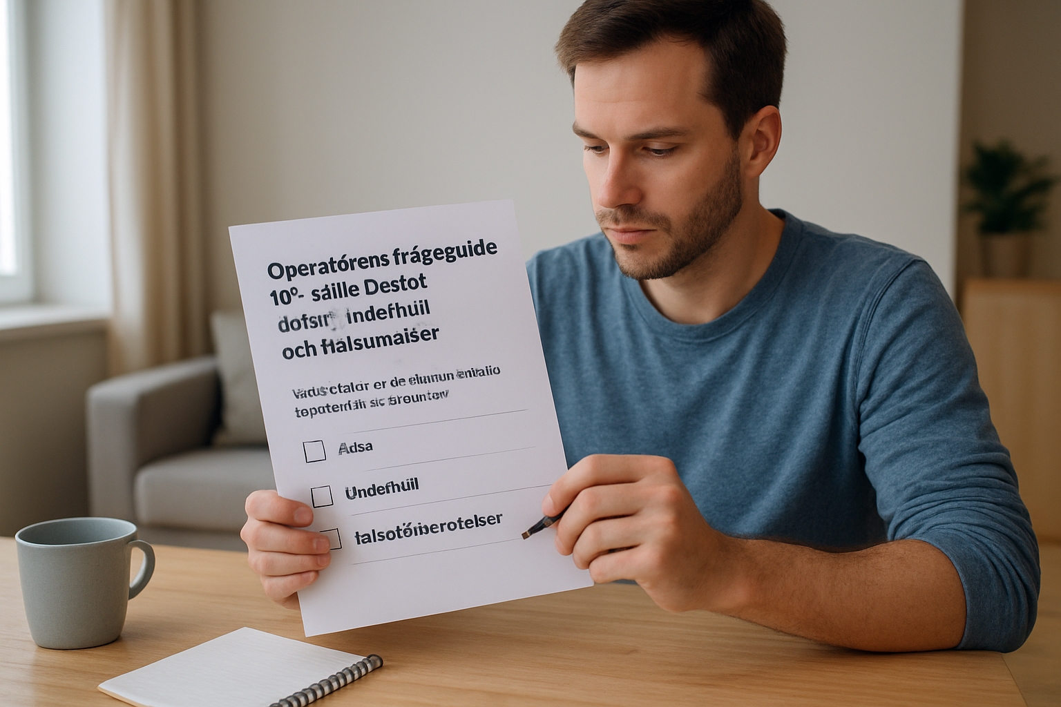 Operatörens frågeguide för säkra beslut: avtal, underhåll och hälsoinsatser